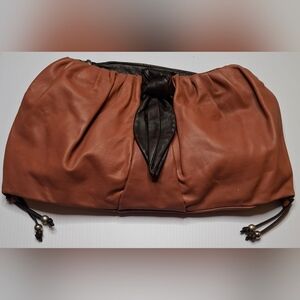 Genuine Leather Made In Italy Renato Angi Brown Shoulder Bag